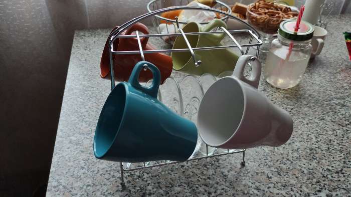 Фотография покупателя товара Подставка для чайного сервиза Доляна, 24×10,5×20 см, цвет серый - Фото 1