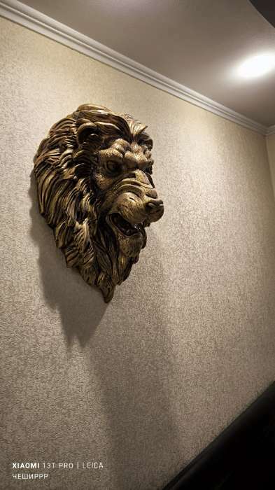 Фотография покупателя товара Подвесной декор "Голова льва" бронза, 23х35х52см МИКС - Фото 1