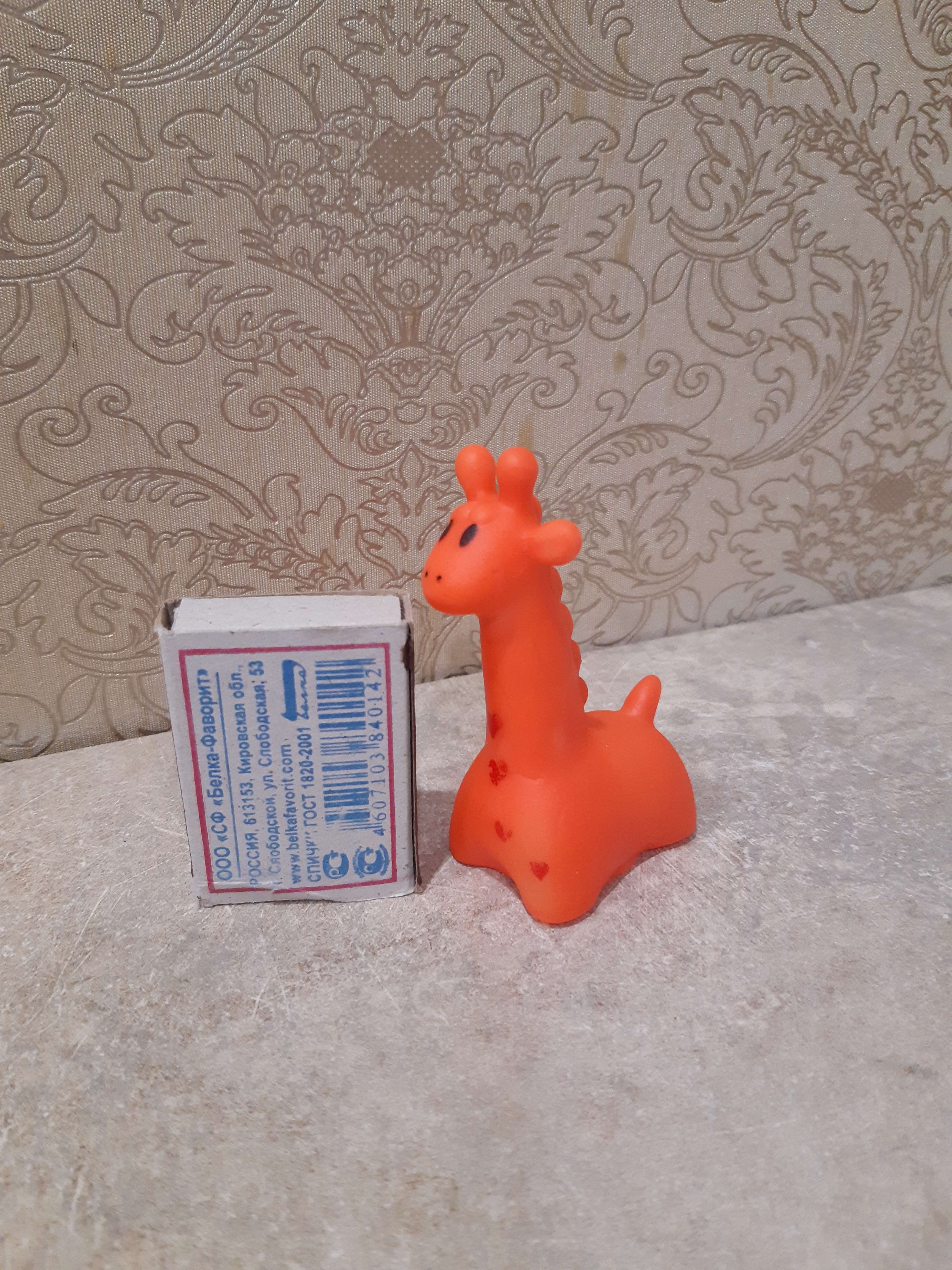 Фотография покупателя товара Резиновая игрушка для ванны «Жирафик», 7 см, с пищалкой, цвет МИКС, 1 шт, Крошка Я - Фото 3