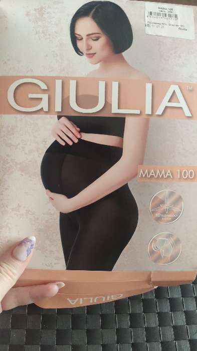 Фотография покупателя товара Колготки для беременных GIULIA MAMA 100 den, цвет чёрный (nero), размер 2 - Фото 3