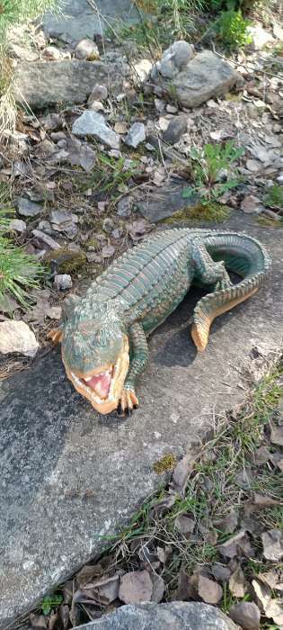 Фотография покупателя товара Садовая фигура "Крокодил" 28х50х20см - Фото 3