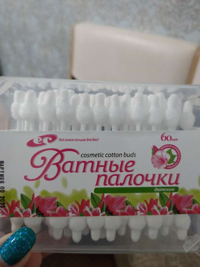 Фотография покупателя товара Ватные палочки «Емельянъ Савостинъ» детские с ограничителем, 60 шт - Фото 3