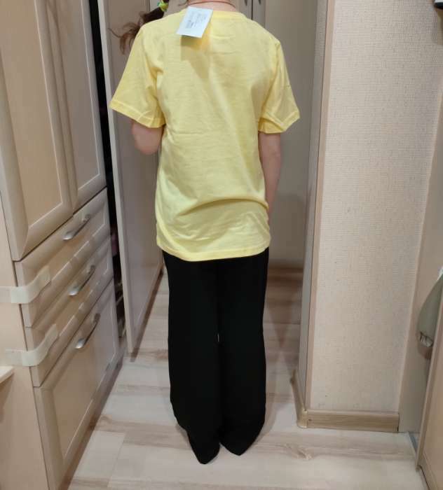 Фотография покупателя товара Пижама детская для девочки KAFTAN "Selfie", рост 134-140, желтый/черный - Фото 2