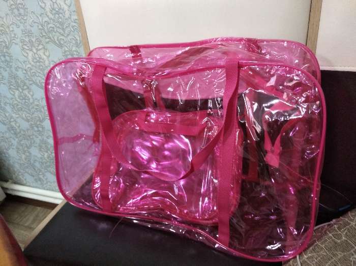 Фотография покупателя товара Набор сумок в роддом, 3 шт., цветной ПВХ, цвет фиолетовый - Фото 10