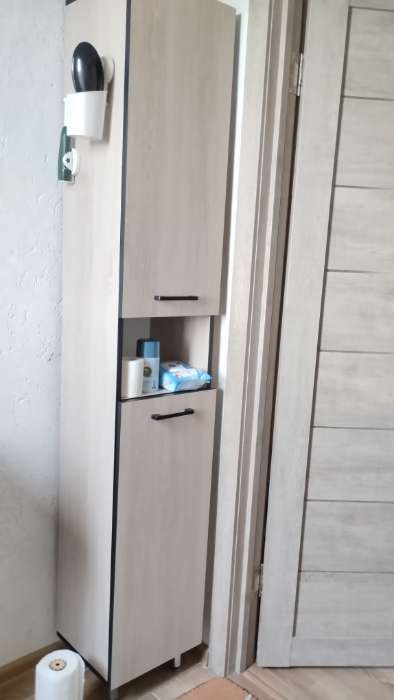 Фотография покупателя товара Пенал для ванной комнаты "Сантана 30", Дуб Сантана светлый, 30 х 181,2 х 30 см - Фото 1