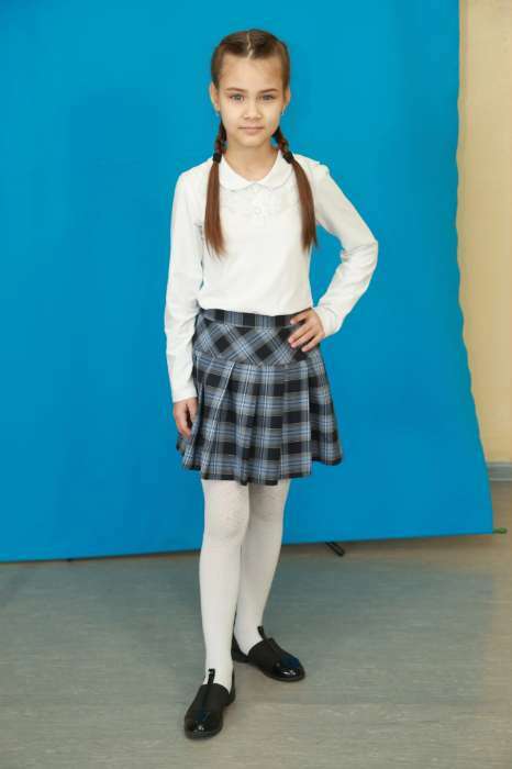 Фотография покупателя товара Школьная блузка для девочки, цвет белый, рост 152 - Фото 1