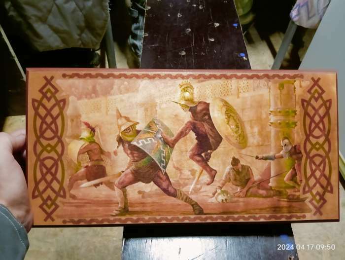Фотография покупателя товара Нарды деревянные с шашками "Гладиатор", настольная игра, 40 х 40 см - Фото 2