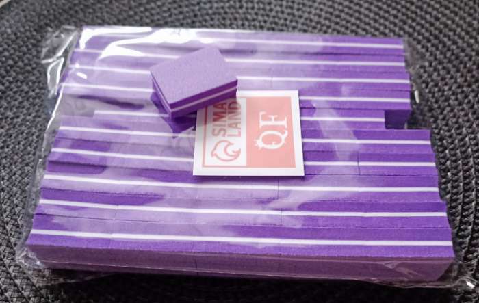 Фотография покупателя товара Баф наждачный для ногтей, набор 50 шт, двухсторонний, 3,5 × 2,5 см, цвет розовый - Фото 1
