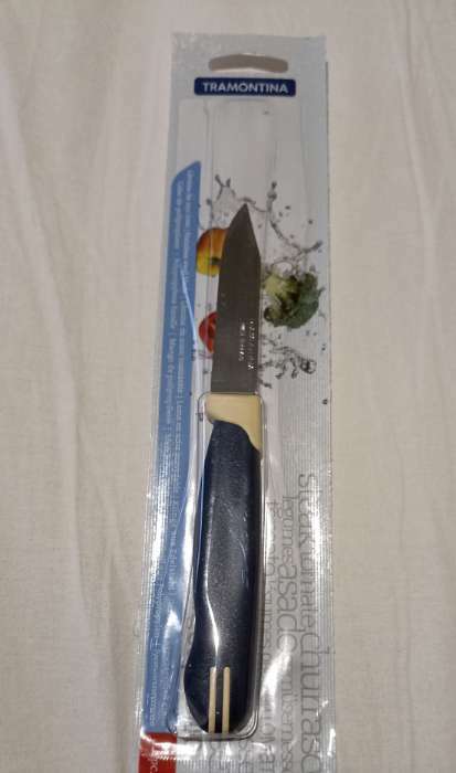 Фотография покупателя товара Нож кухонный Tramontina Multicolor, для овощей, лезвие 7,5 см, цвет синий