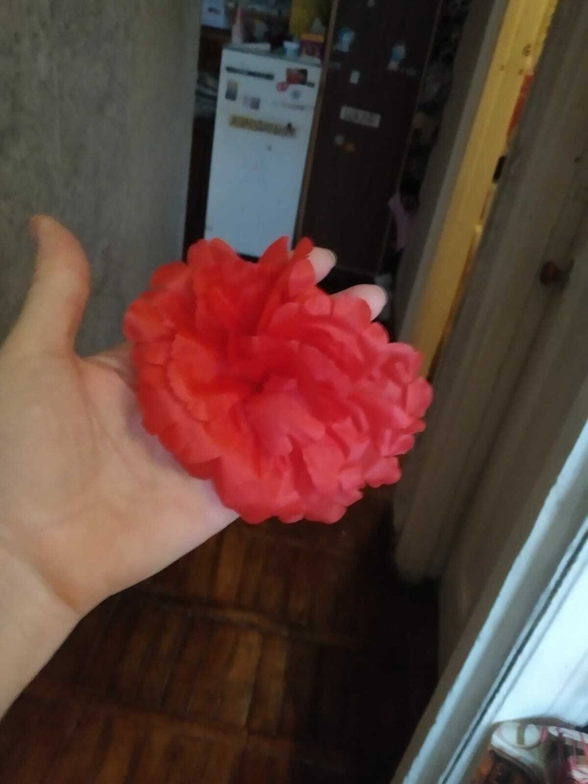 Фотография покупателя товара Цветы искусственные "Глоксиния соната" d-11 см h-20 см, красный