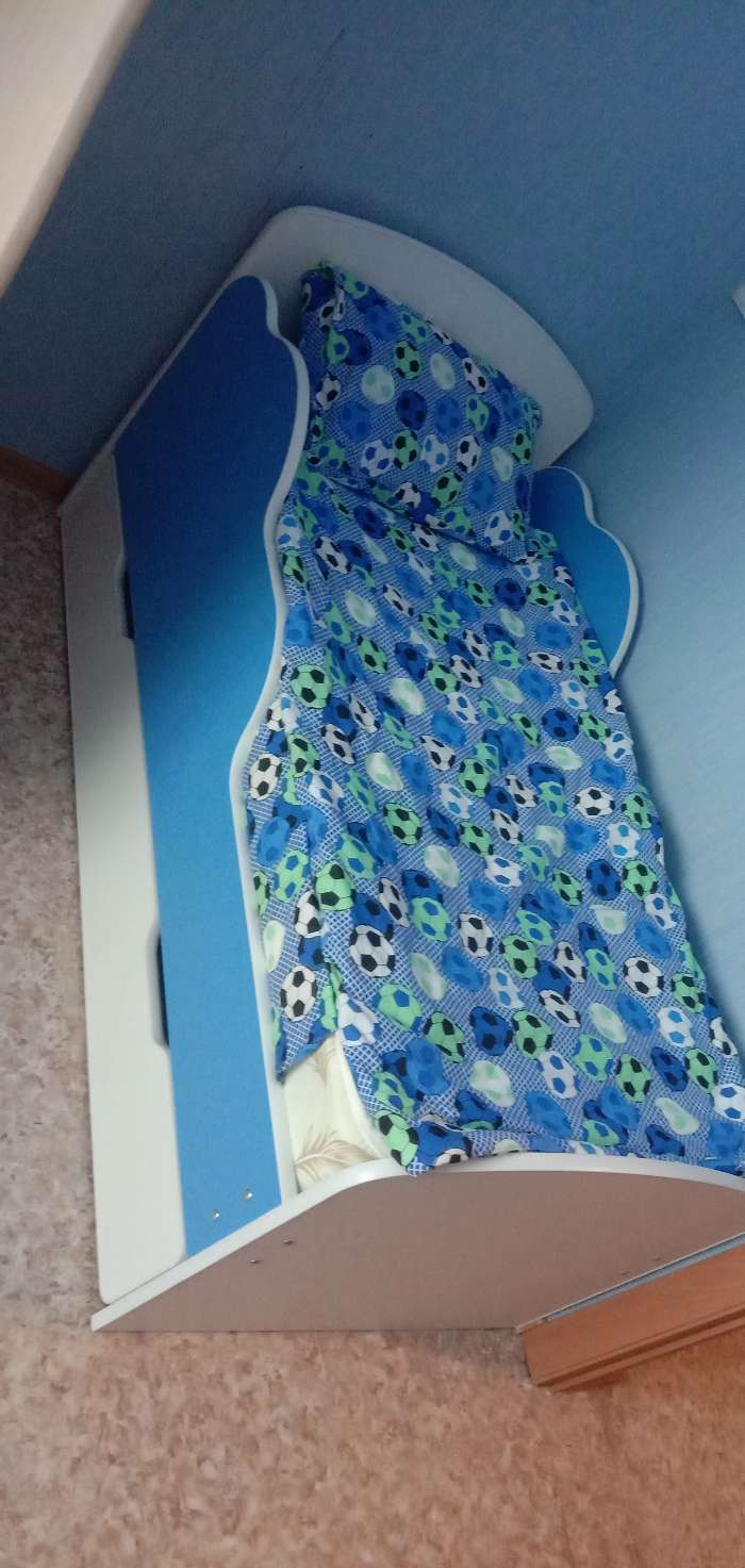 Фотография покупателя товара Кровать детская «Облака №2», 700х1400 мм, цвет белый/синий - Фото 1