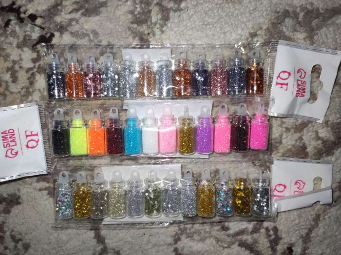 Фотография покупателя товара Блёстки для декора «Мерцание», набор 12 бутылочек, мелкие, разноцветные - Фото 1