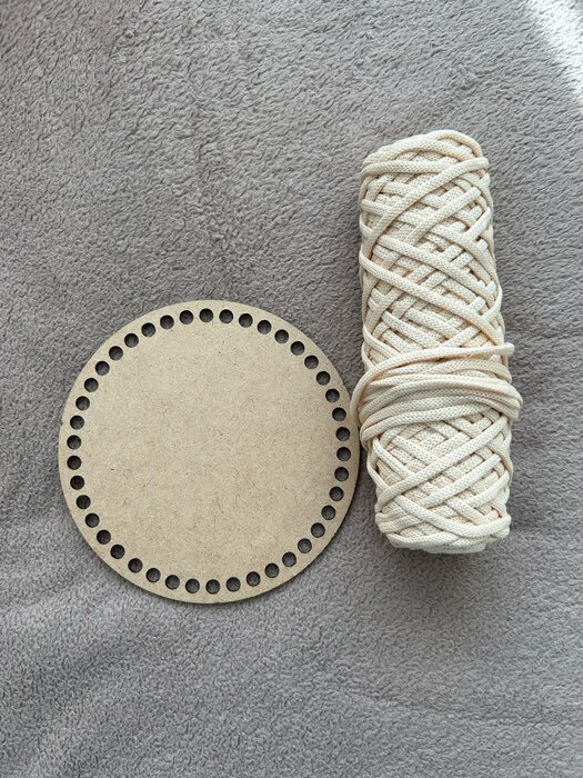 Фотография покупателя товара Шнур для вязания 100% полиэфир, ширина 4 мм 50м (айвори) - Фото 1