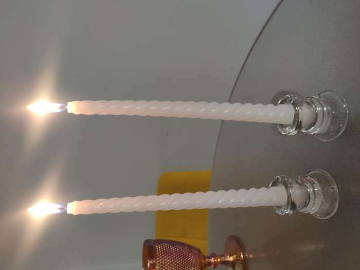 Фотография покупателя товара Подсвечник стеклянный для узких свечей d 2,5 см - Фото 4