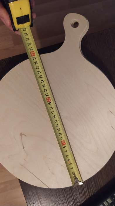 Фотография покупателя товара Доска разделочная деревянная "Круг с ручкой классика", 38×30×0,6 см - Фото 5