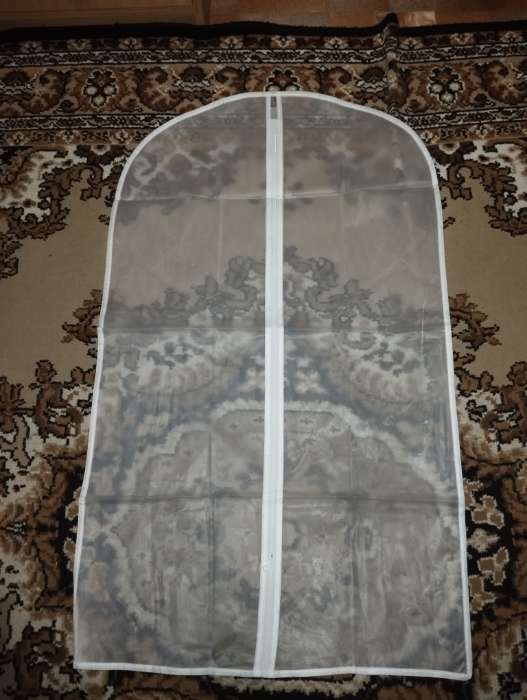Фотография покупателя товара Чехол для одежды плотный Доляна, 60×80 см, PEVA, цвет белый - Фото 1