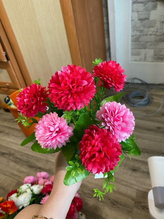 Фотография покупателя товара Букет искусственный «Георгина Элизабет», 5×26 см, МИКС - Фото 1