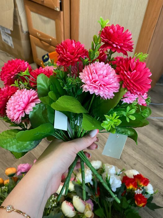 Фотография покупателя товара Букет искусственный «Георгина Элизабет», 5×26 см, МИКС - Фото 2