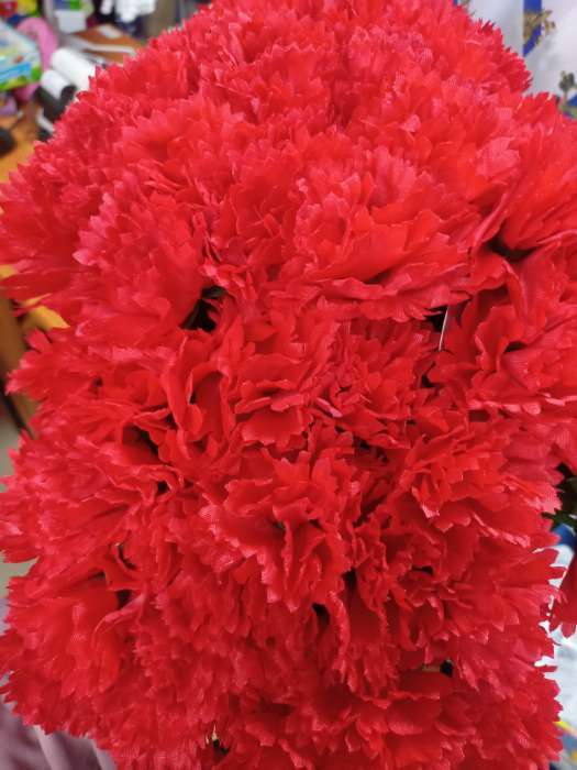 Фотография покупателя товара Цветы искусственные «Гвоздика», h=25 см, красные - Фото 2