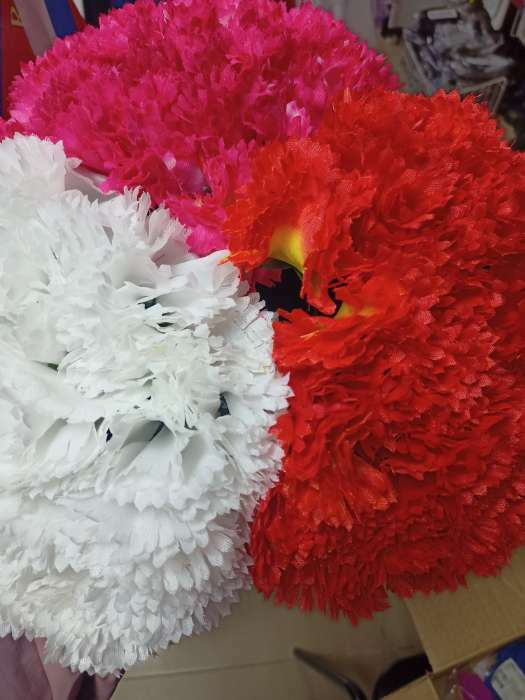 Фотография покупателя товара Цветы искусственные «Гвоздика», h=25 см, красные - Фото 3