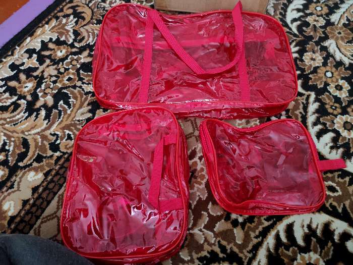 Фотография покупателя товара Набор сумок в роддом, 3 шт., цветной ПВХ, цвет фиолетовый - Фото 9