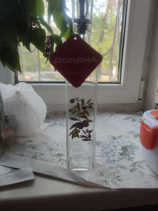 Фотография покупателя товара Бутылка стеклянная для соусов и масла Доляна «Олива», 500 мл, 6×29 см - Фото 2