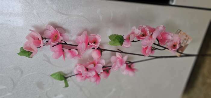 Фотография покупателя товара Цветы искусственные "Ветка яблони" 4,5х58 см, розовый