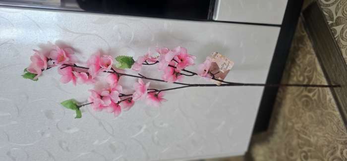 Фотография покупателя товара Цветы искусственные "Ветка яблони" 4,5х58 см, розовый - Фото 3