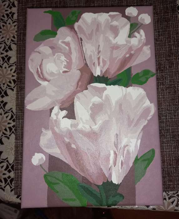 Фотография покупателя товара Картина по номерам на холсте с подрамником «Цветы для души», 20х30 см