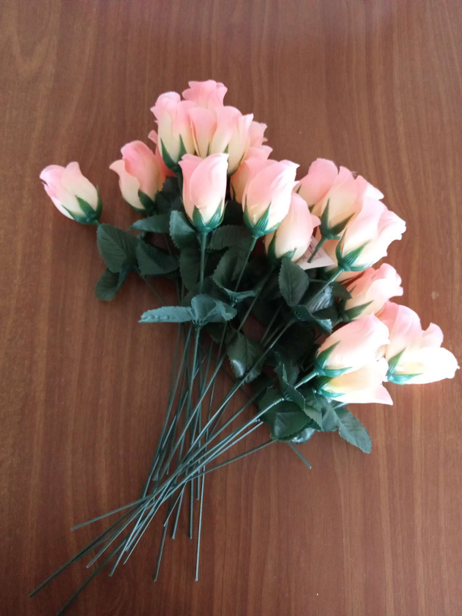 Фотография покупателя товара Цветы искусственные "Роза" 23 см, персиковый - Фото 1