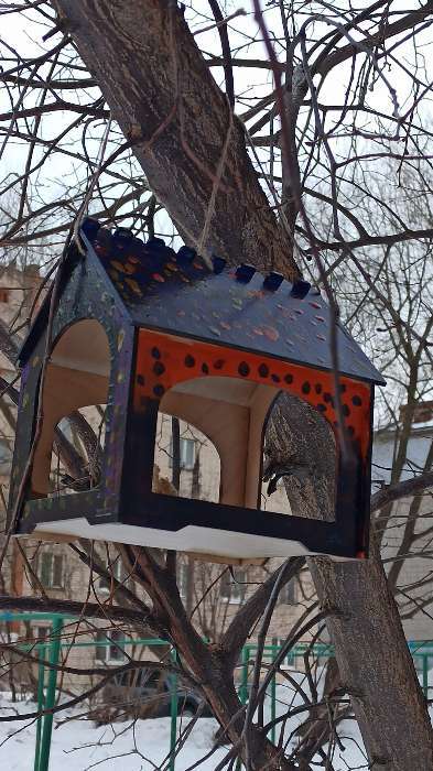 Фотография покупателя товара Деревянная кормушка своими руками для птиц «Комплект-А», 14 × 17.5 × 19 см, Greengo