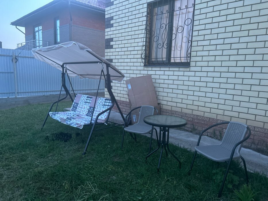 Фотография покупателя товара Качели садовые «Адлер», 175×150×120 см, максимальная нагрузка 150 кг, зелёные - Фото 7