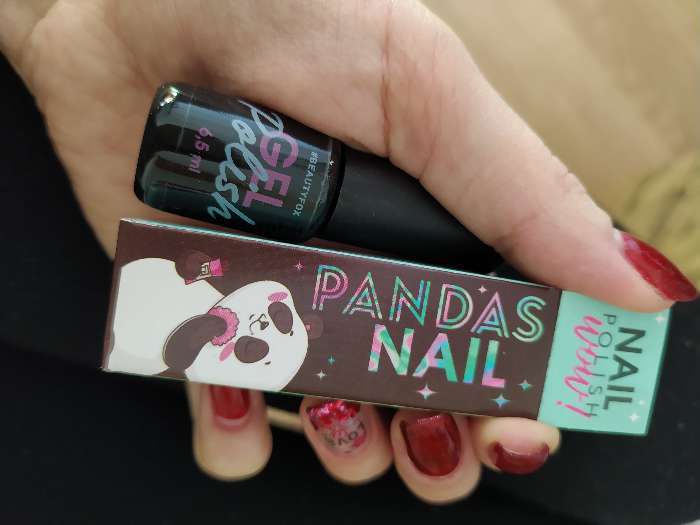 Фотография покупателя товара Гель-лак Pandas nails, чёрный с блёстками, 6,5 мл - Фото 4