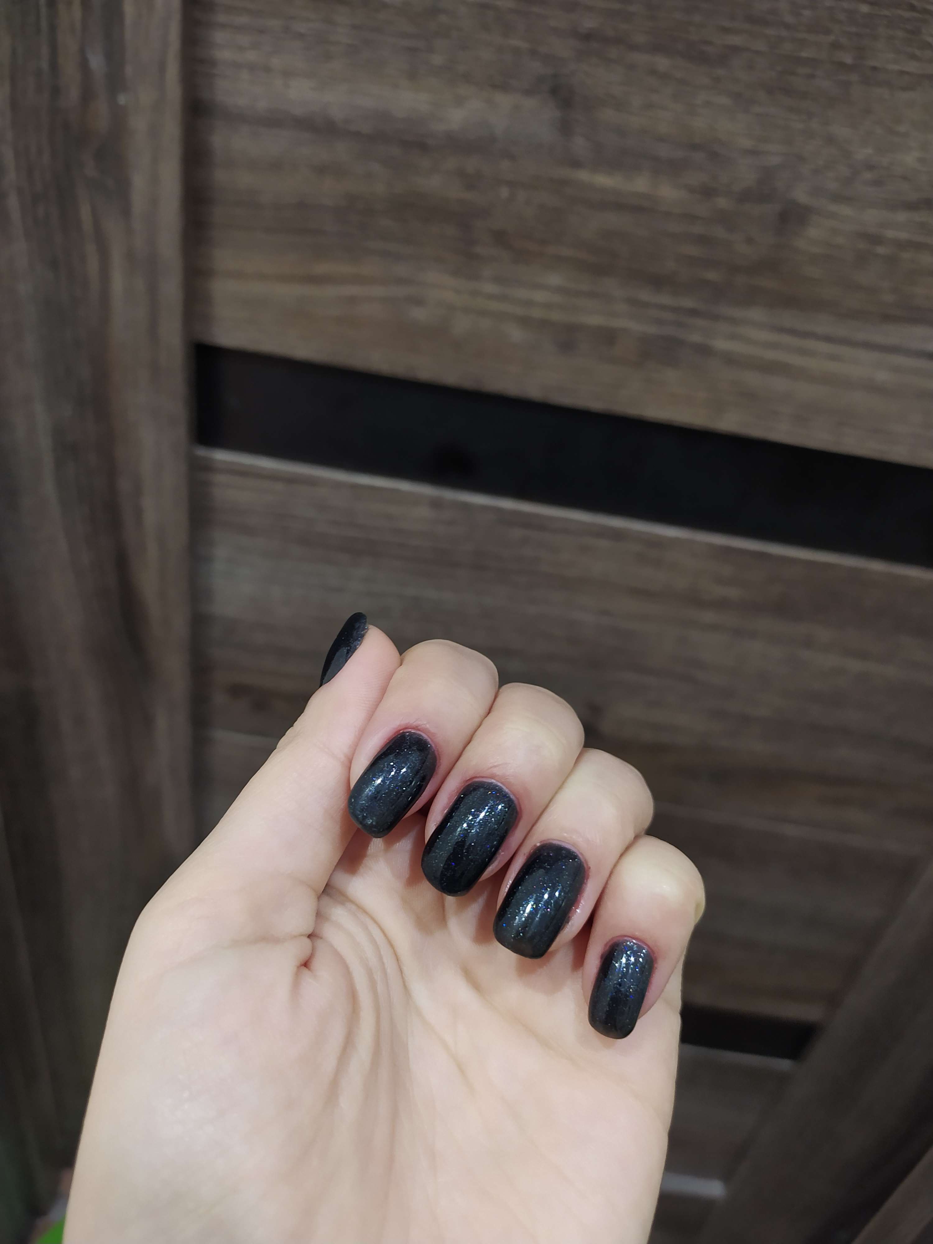 Фотография покупателя товара Гель-лак Pandas nails, чёрный с блёстками, 6,5 мл - Фото 2