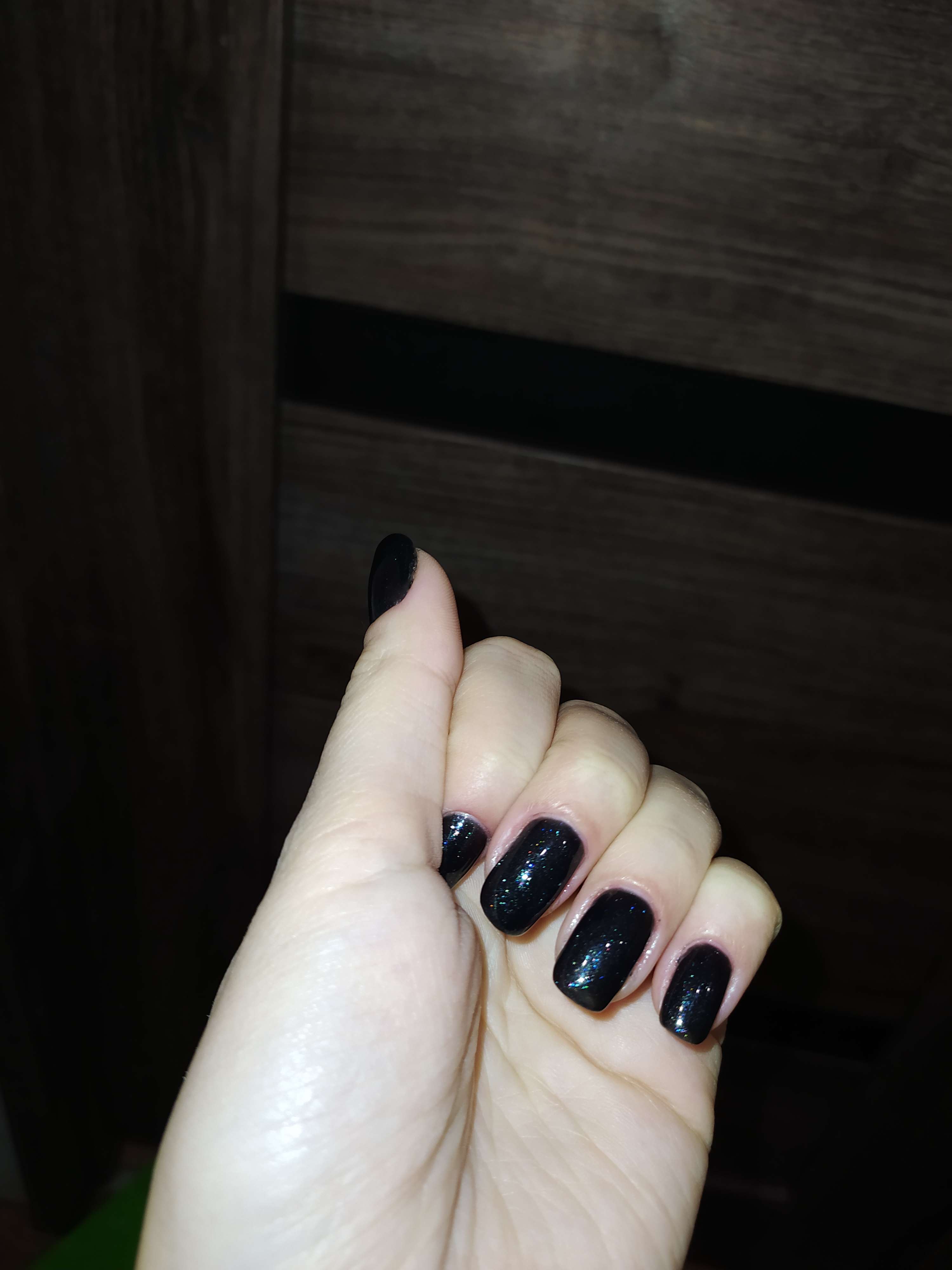 Фотография покупателя товара Гель-лак Pandas nails, чёрный с блёстками, 6,5 мл - Фото 1