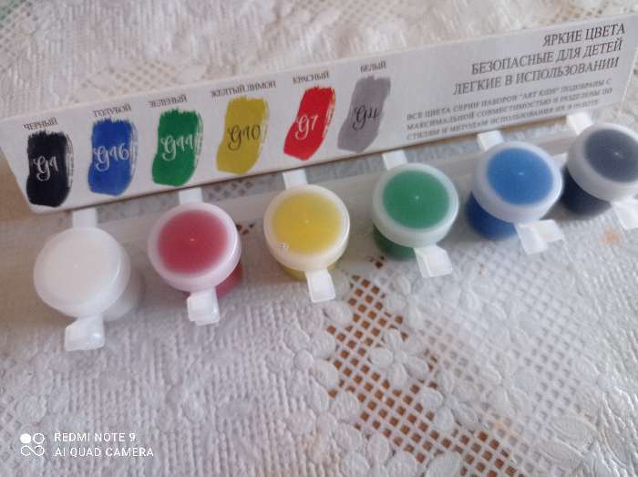 Фотография покупателя товара Краска акриловая, набор 6 цветов х 5 мл, Shine, WizzArt Kids, глянцевые, морозостойкий