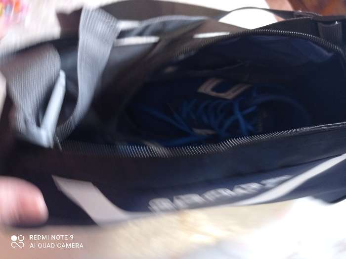 Фотография покупателя товара Сумка спортивная, отдел на молнии, боковая сетка, длинный ремень, цвет тёмно-синий - Фото 1