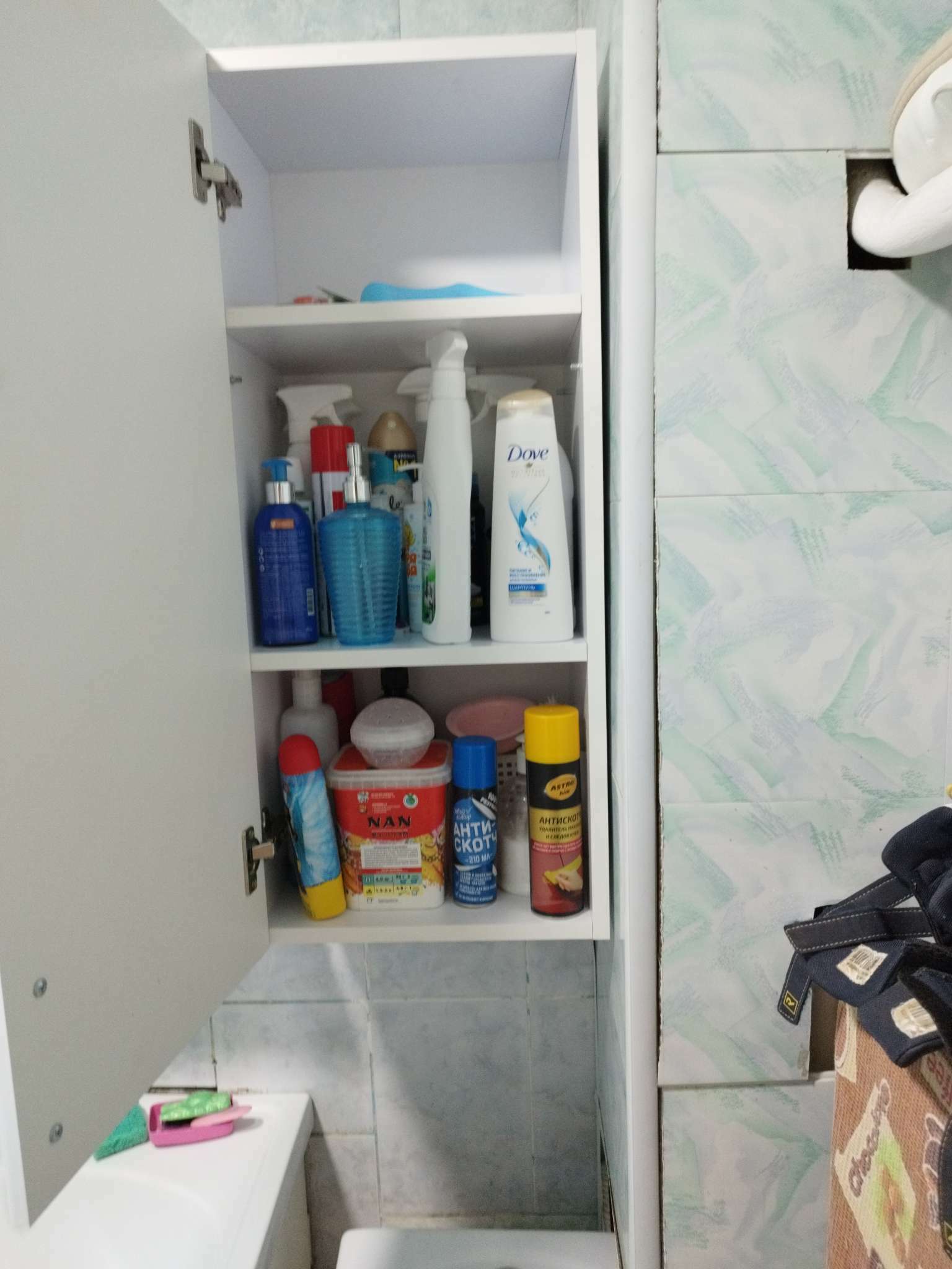 Фотография покупателя товара Шкаф навесной для ванной комнаты  "Омега 35", 35 х 76,8 х 24 см - Фото 1