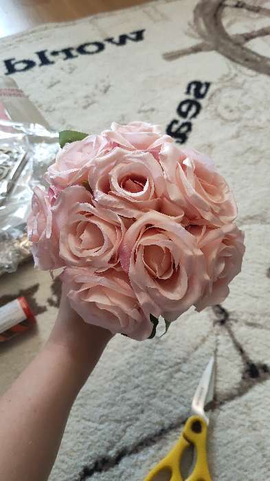 Фотография покупателя товара Букет-дублер «Любовь навсегда», розовые розы, 9 цветков - Фото 4