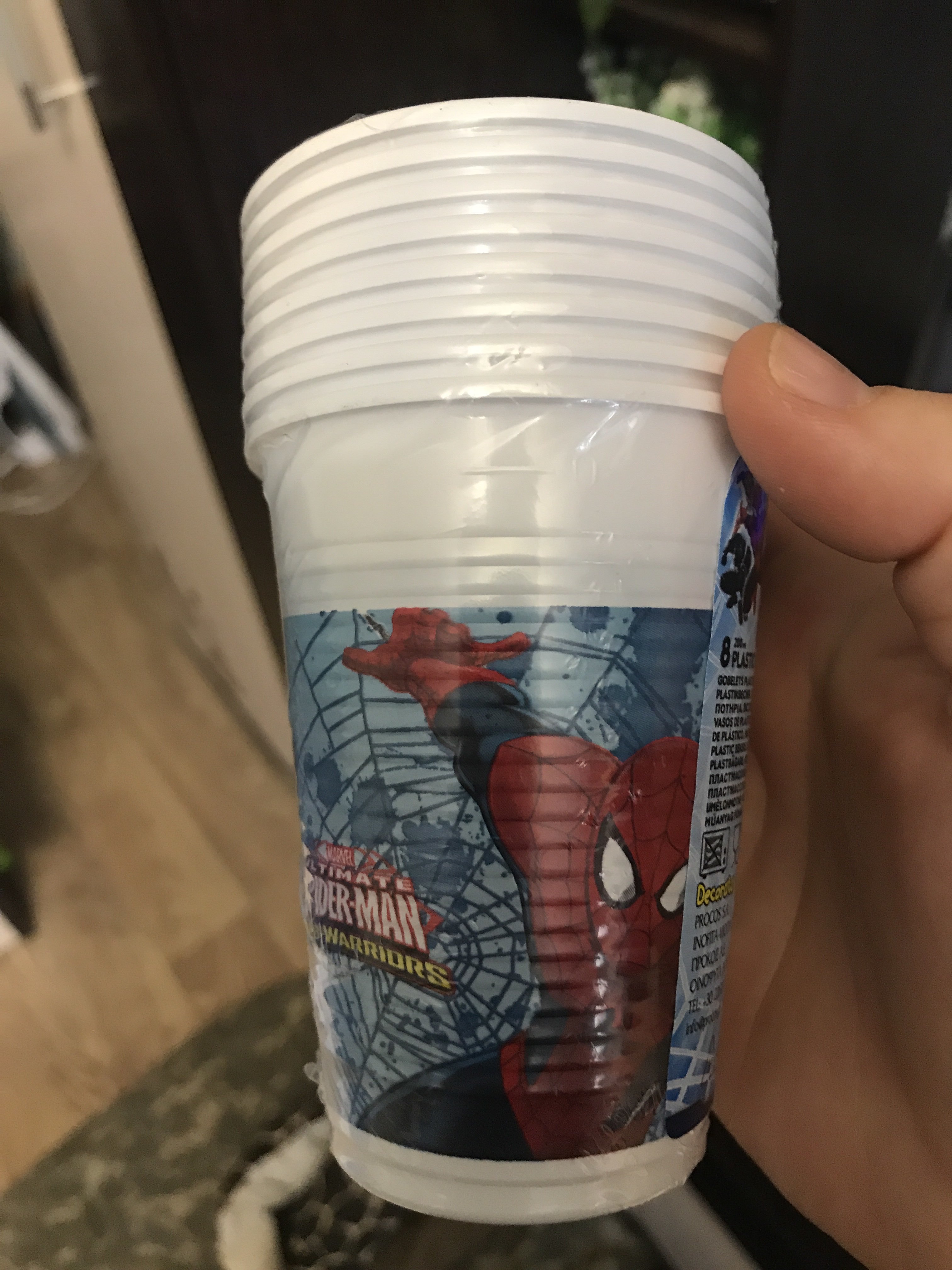 Фотография покупателя товара Стаканы пластиковые «Человек-паук», 200 мл, набор 8 шт.