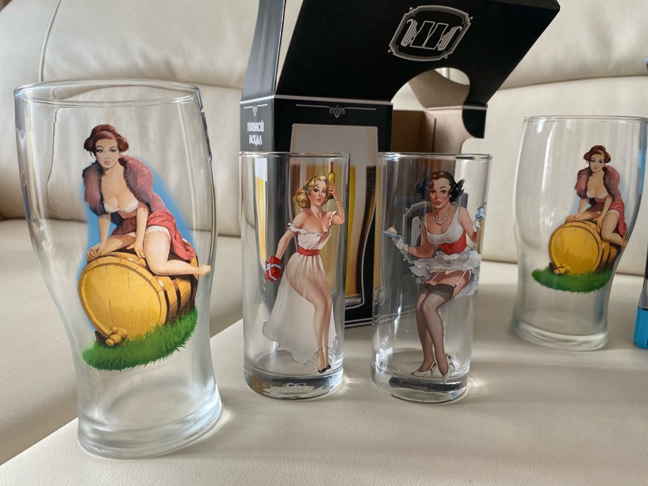 Фотография покупателя товара Набор стаканов Pin-up girls, стеклянный, 280 мл, 6 шт, микс - Фото 4