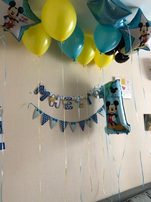 Фотография покупателя товара Букет из шаров фольгированных "Happy Birthday", набор 5 шт, Микки Маус, 4 звезды, единичка - Фото 22
