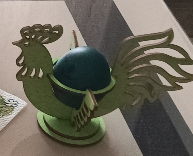 Фотография покупателя товара Подставка для яйца «Петушок пасхальный», 14.5×10.3×10 см, набор 5 деталей, салатовый - Фото 1