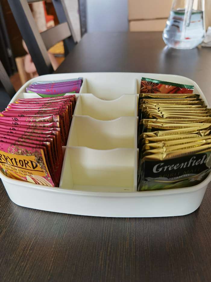 Фотография покупателя товара Органайзер для чайных пакетиков QLux, 21,5×17×8 см, 12 ячеек, цвет МИКС - Фото 6