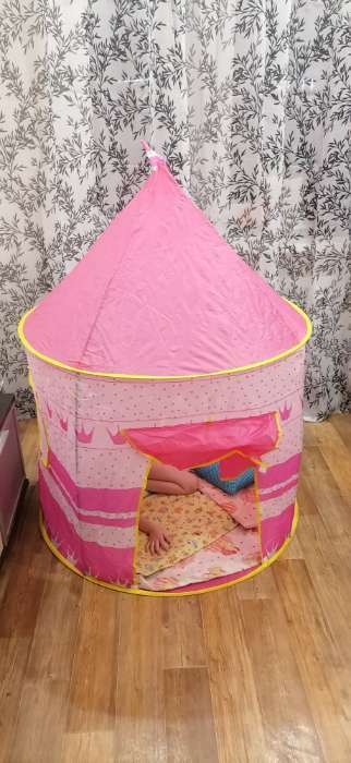 Фотография покупателя товара Палатка детская игровая «Шатёр», розового цвета - Фото 1
