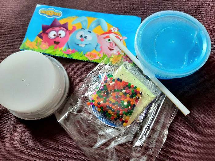 Фотография покупателя товара Слаймы с растущими игрушками СМЕШАРИКИ «Создай свой слайм. На воздушном шаре», в пакете