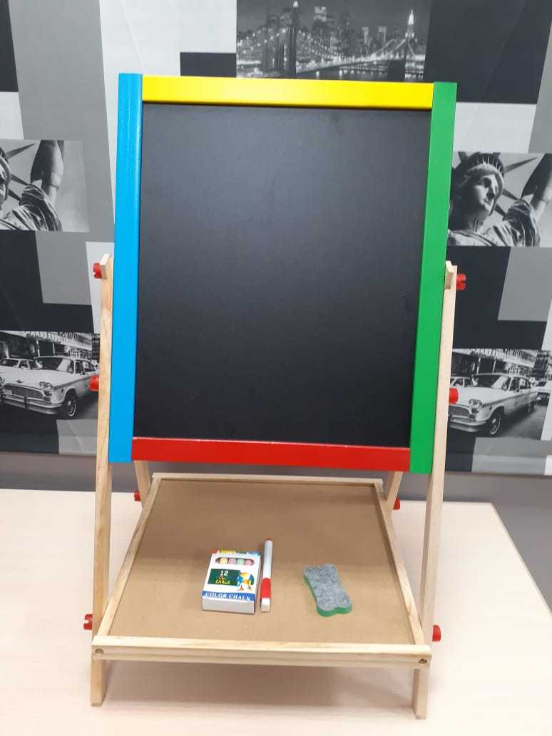 Фотография покупателя товара Мольберт детский двухсторонний «Премиум» в собранном виде 65 × 38,5 × 35 см - Фото 1