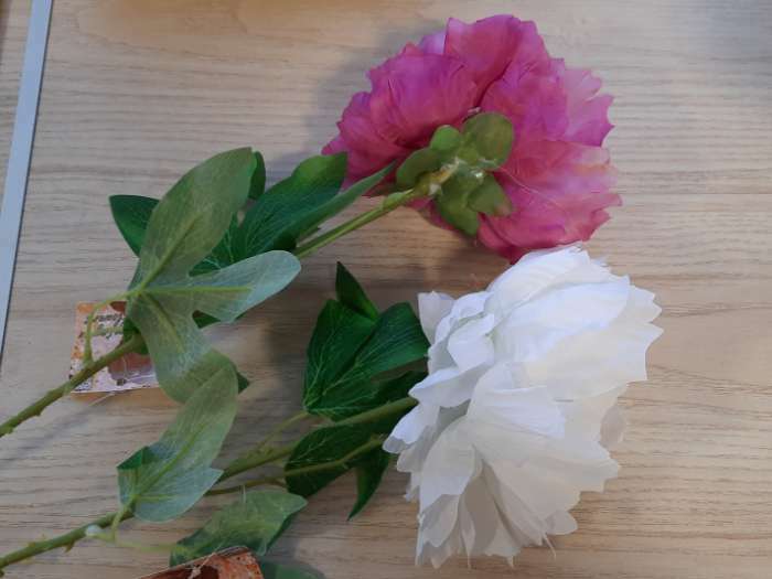 Фотография покупателя товара Цветы искусственные "Георгин Фин" 15х57 см d 13 см,  белый