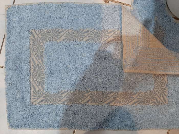 Фотография покупателя товара Набор ковриков для ванной и туалета Доляна «Вензель», 2 шт: 40×40, 40×60 см, цвет коричневый - Фото 1