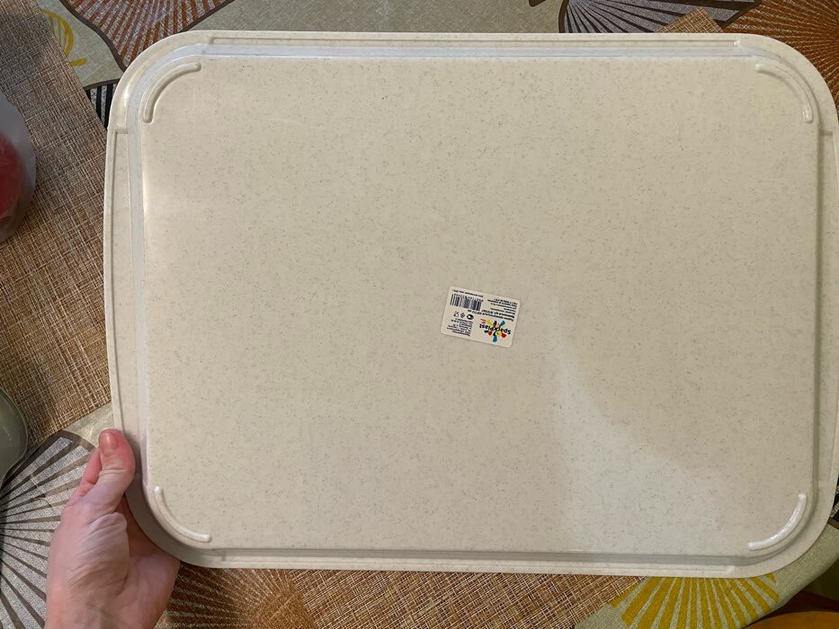 Фотография покупателя товара Поднос, 43×31,2×2,3 см, прямоугольный, цвет мрамор - Фото 1